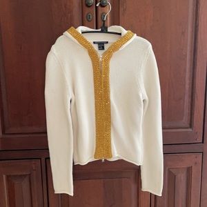 Boston Proper Sequin Zipper Sweater; Size XS; NWOT